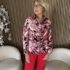 Mi Piace - Blouse Wild Flower Print - Red