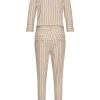 Mi Piace - Jumpsuit Heavy Classic Stripe Print - Latte