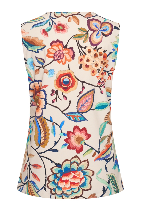 Mi Piace - Top Embroidered Bloom Print - Multicolour - 2