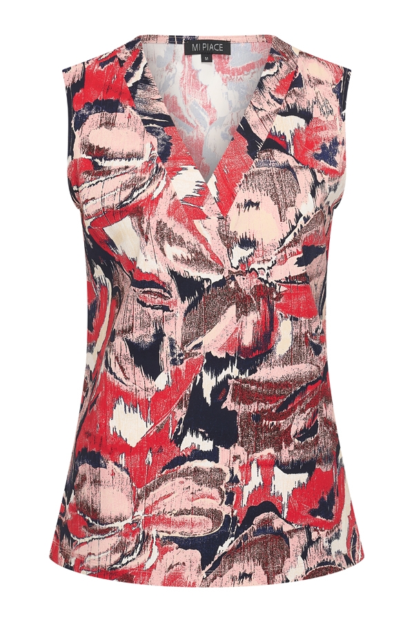 Mi Piace - Top Wild Flower Print - Red - 1