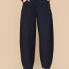 Mi Piace - Balloon Trousers Bonded - Dark Blue - 1