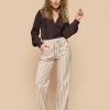 Mi Piace - Trousers Heavy Classic Stripe Print - Latte