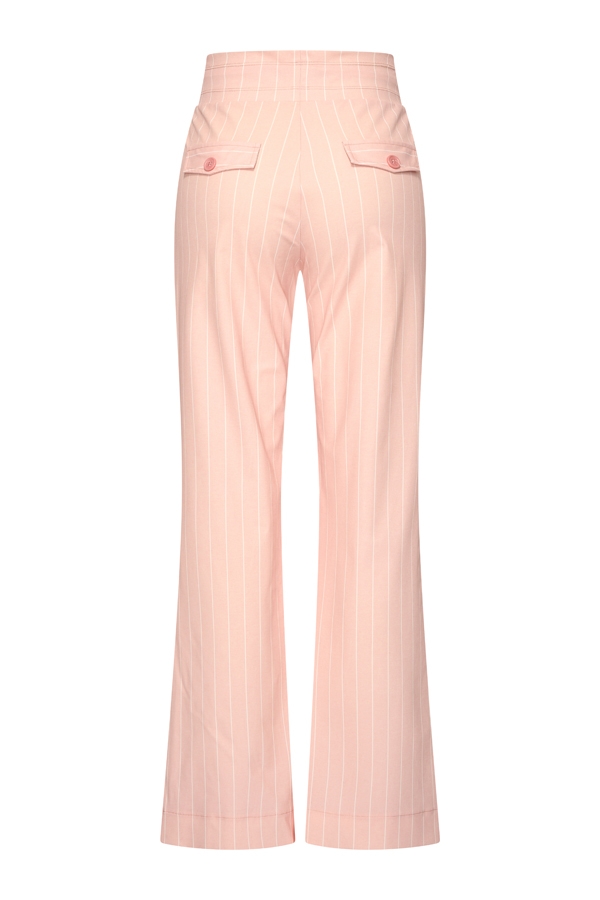 Mi Piace - Trousers Heavy Classic Stripe Print - Mellow Rose