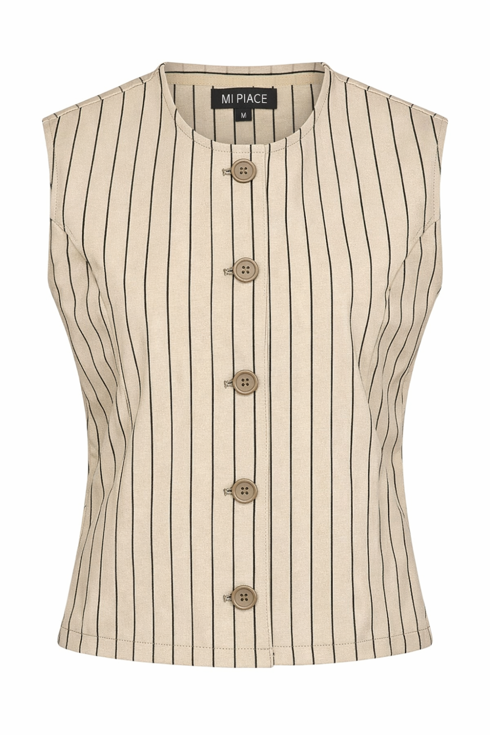 Mi Piace - Gilet Classic Stripe Print - Latte