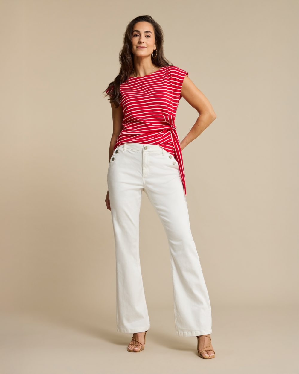 Red Button - Terry Stripe with knot - Red