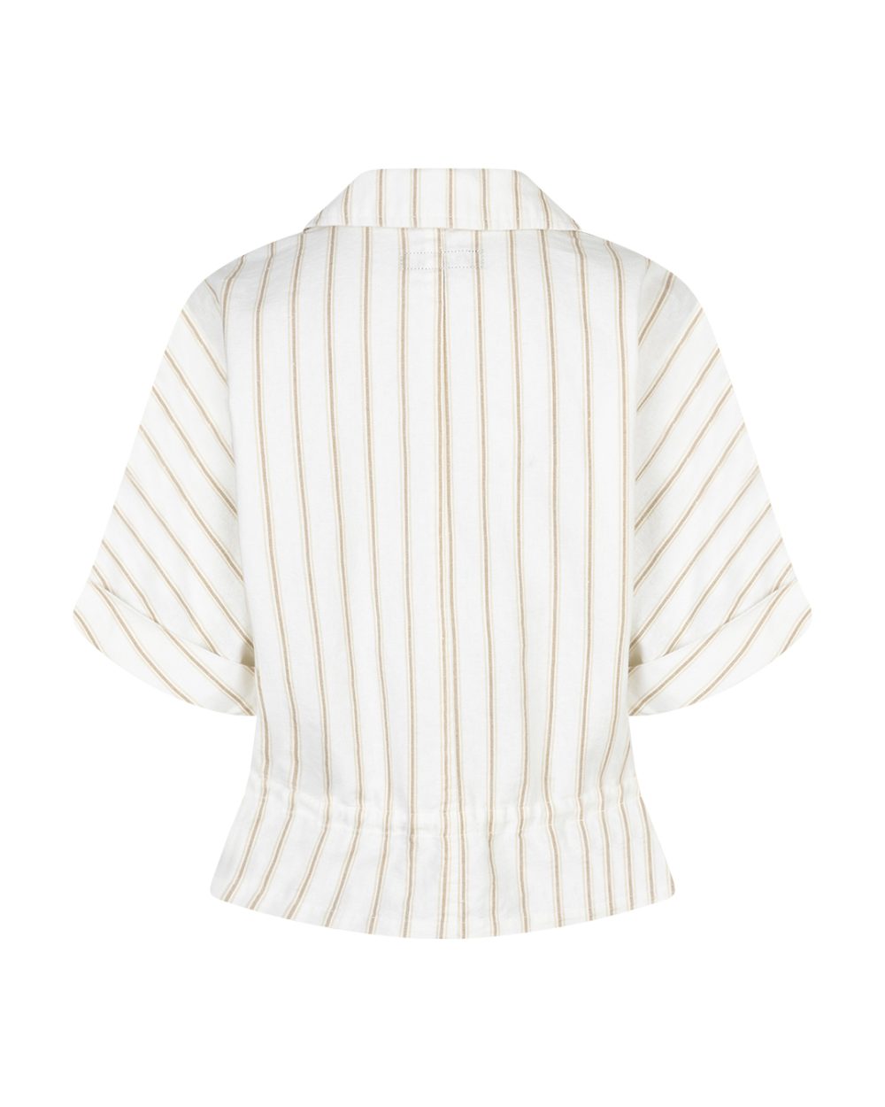 Red Button - Drew Drawstring Linen/Co Stripe - Darksand