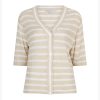 Red Button - Cardigan Stripe & Sequins - Oatmeal/Offwhite | Morgen in huis!
