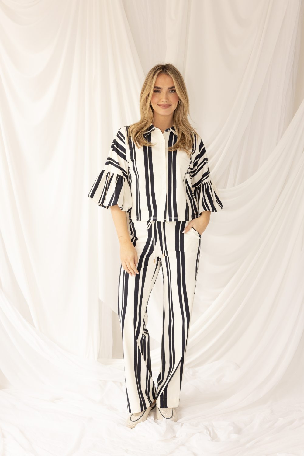 Kimara - Senna Travel Blouse - Stripe a Pose
