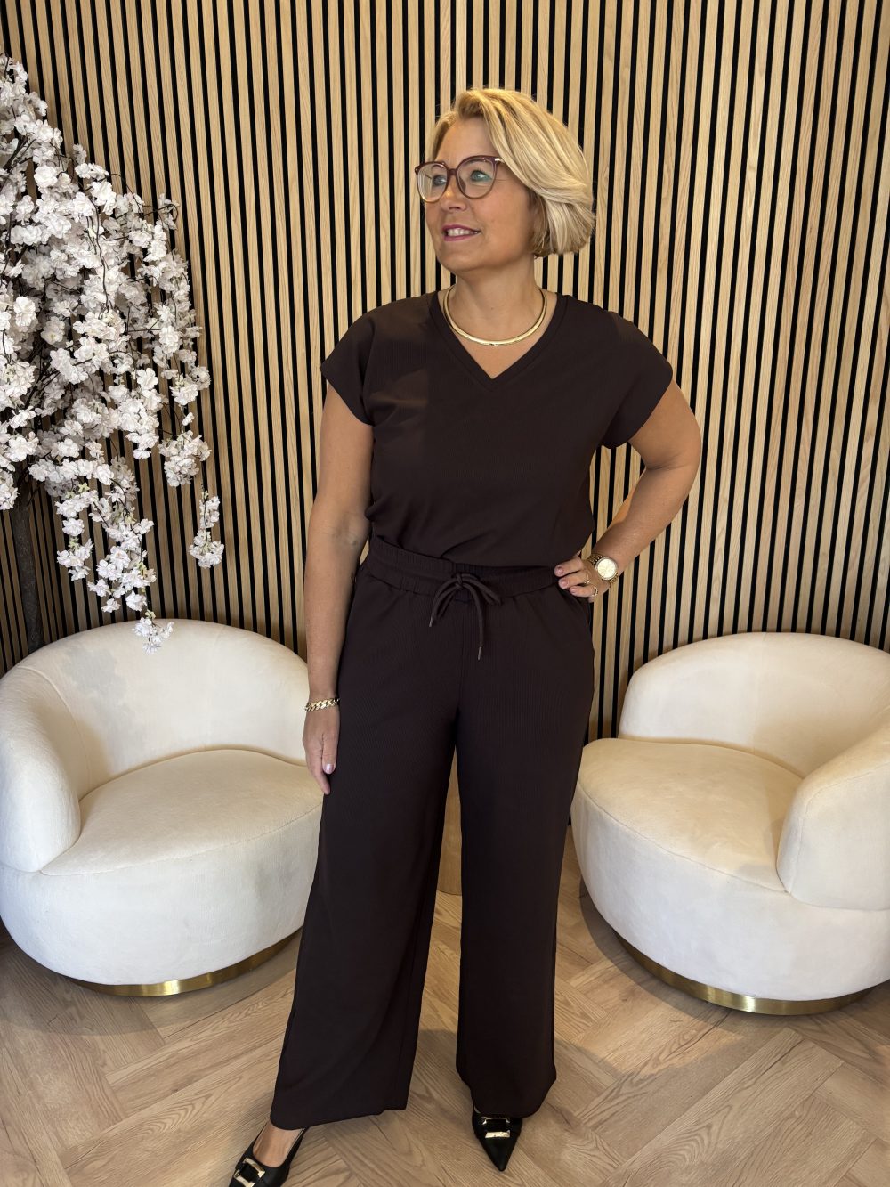 Lady Day - Cady Top - Dark brown / Lady Day - Vinnie Travel Trousers - Dark Brown