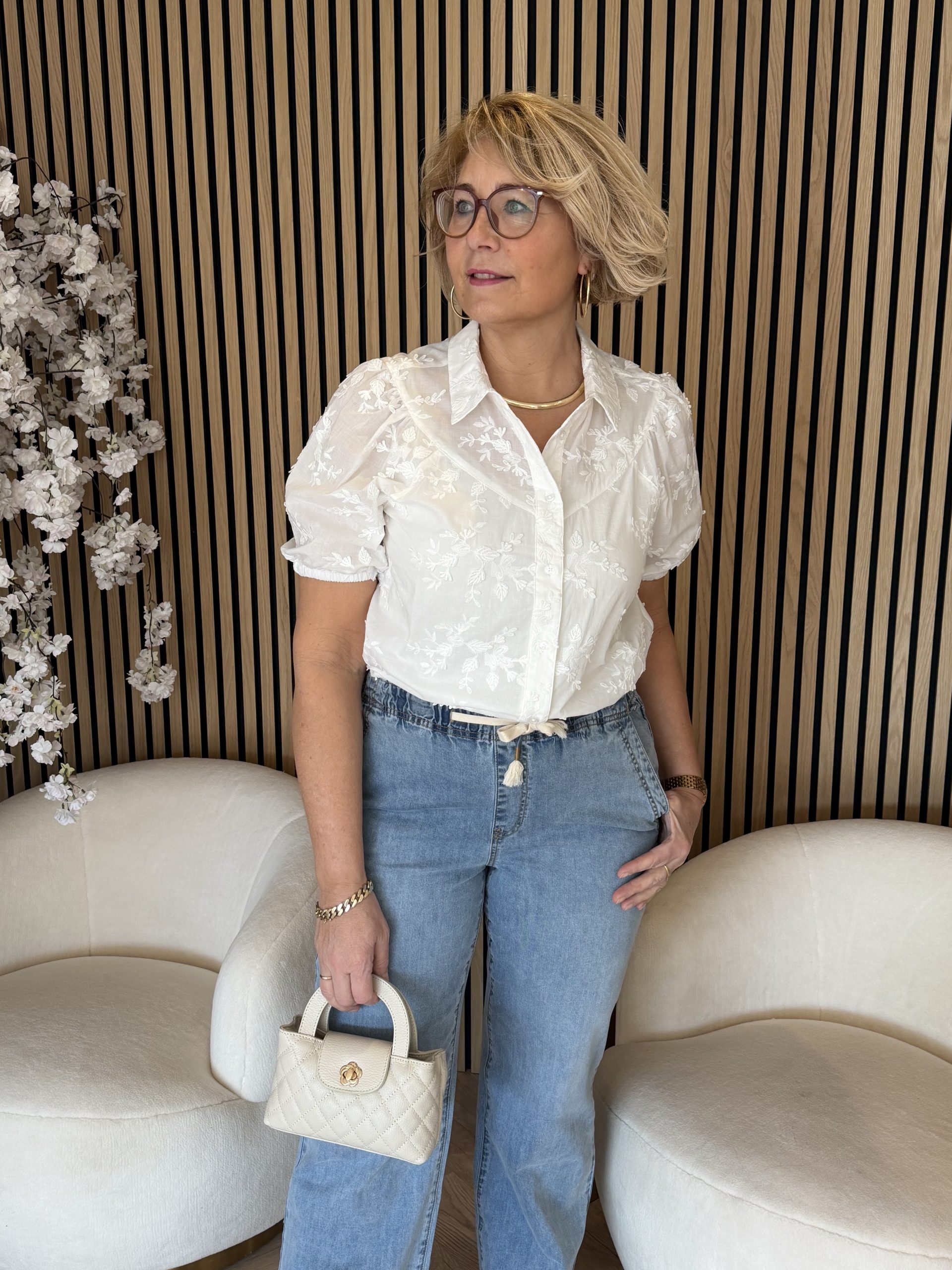 Red Button - Colette Elastic Waistband Denim - Lightstone-L33 | Morgen in huis!