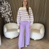 Lady Day - Breton Sweater - Cream/Violet