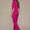 Triple Nine – Jumpsuit short sleeves v neck with zip – Fuchsia