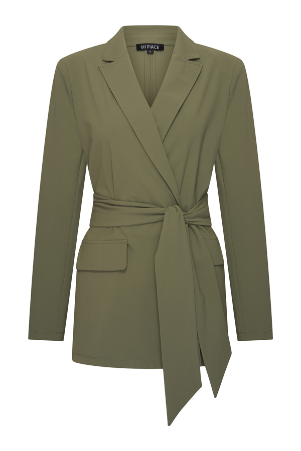 Mi Piace - Blazer Belted - Olive | Morgen in huis!