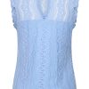Mi Piace - Top Mouwloos Kant - Lavender Blue
