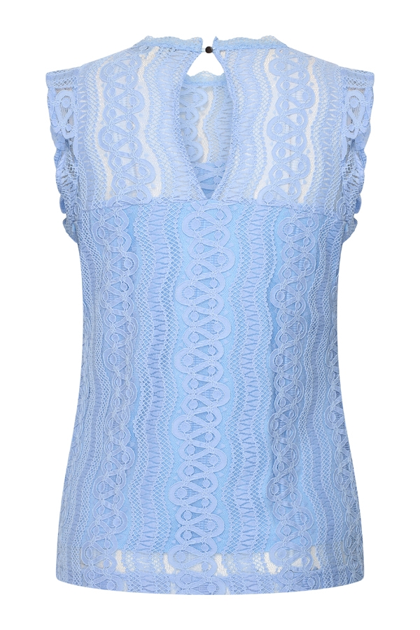 Mi Piace - Top Mouwloos Kant - Lavender Blue