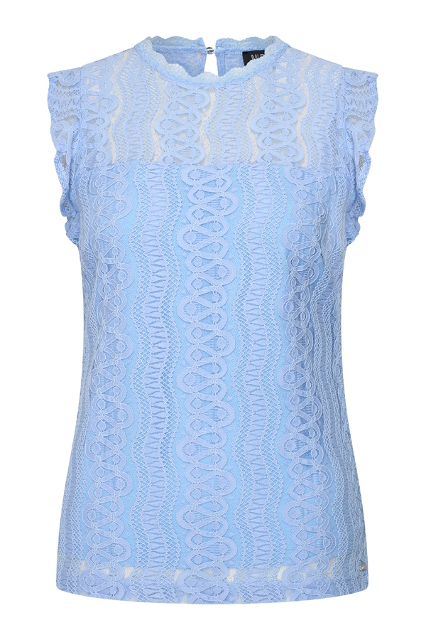 Mi Piace - Top Mouwloos Kant - Lavender Blue