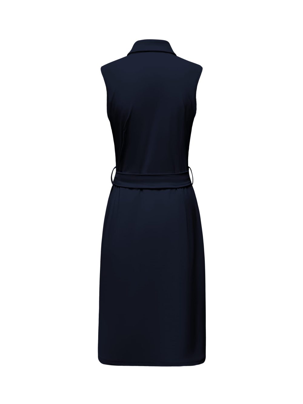 Triple Nine - Dress long cut sleeves with rouches and belt - Navy