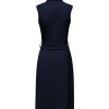 Triple Nine - Dress long cut sleeves with rouches and belt - Navy