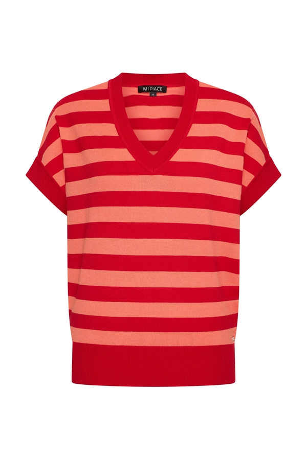 Mi Piace - Pullover Stripe - Coral | Red