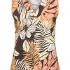 Mi Piace - Top Botanical Print - Espresso