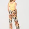 Mi Piace - Trousers Straight Botanical Print - Espresso