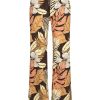 Mi Piace - Trousers Straight Botanical Print - Espresso
