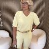 Lady Day - Amie-V Top - Butter yellow