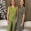 Mi Piace - Dress V Neck - Olive