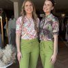Mi Piace - Blouse Puff Pencil Branches Print - Olive