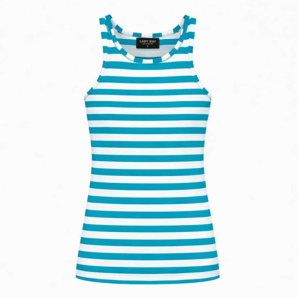 Lady Day - Sandy Travelstof Top - White/Atlantis