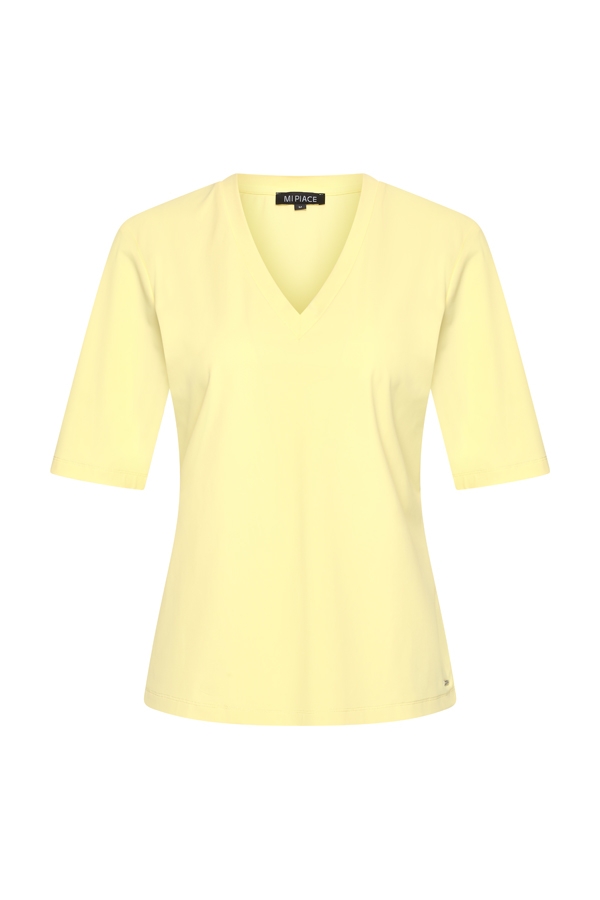 Mi Piace - T Shirt V Neck - Lemon Yellow