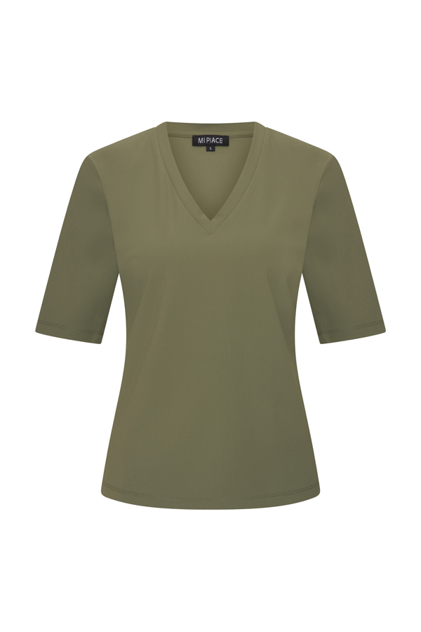 Mi Piace - T Shirt V Neck - Olive