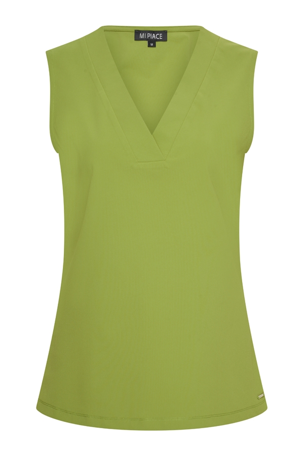 Mi Piace - Top Mouwloos - Turtle Green