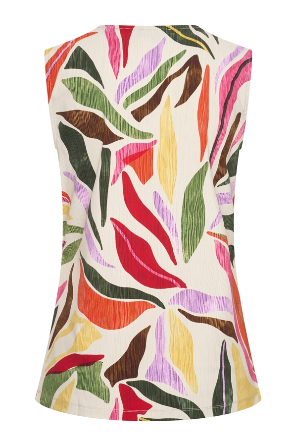 Mi Piace - Top Summer Leaf Dance Print - Off White