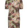 Mi Piace - Polo Dress Pencil Branches Print - Olive