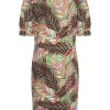 Mi Piace - Polo Dress Pencil Branches Print - Olive