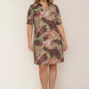 Mi Piace - Polo Dress Pencil Branches Print - Olive