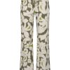 Mi Piace - Trousers Straight Heavy Ikat Ornaments Print - Olive