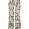 Mi Piace - Trousers Straight Heavy Ikat Ornaments Print - Olive