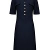 Triple Nine - Dress short sleeves and gold buttons and cargo pockets - Navy