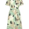 Mi Piace - Dress Short Sleeves Botanical Print - Pistachio Print | Morgen in huis!