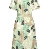 Mi Piace - Dress Short Sleeves Botanical Print - Pistachio Print | Morgen in huis!