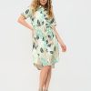 Mi Piace - Dress Short Sleeves Botanical Print - Pistachio Print | Morgen in huis!