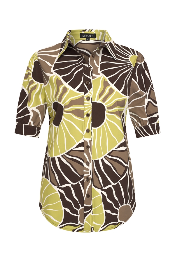 Mi Piace - Blouse Puff Desert Anemone Print - Sweat Pea