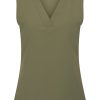 Mi Piace - Top Mouwloos - Olive | Morgen in huis!