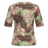 Mi Piace - T Shirt V Neck Pencil Branches Print - Olive | Morgen in huis!