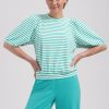 Lady Day - Amie Structure Travelstof Top - White/atlantis