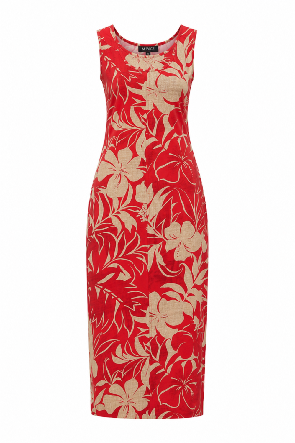 Mi Piace - Singlet Dress Tropical Hibiscus Print - Red