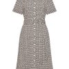 Mi Piace - Dress Short Sleeves Mimimal Print - Espresso