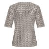Mi Piace - T Shirt V Neck Minimal Print - Espresso